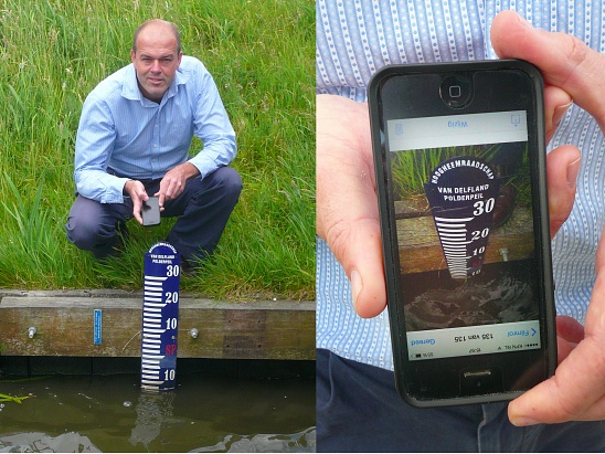 Image: Water management by crowdsourcing: water level monitoring/reporting via smartphone (Source:http://delta.tudelft.nl/article/watermanagement-by-crowdsourcing/28376)
